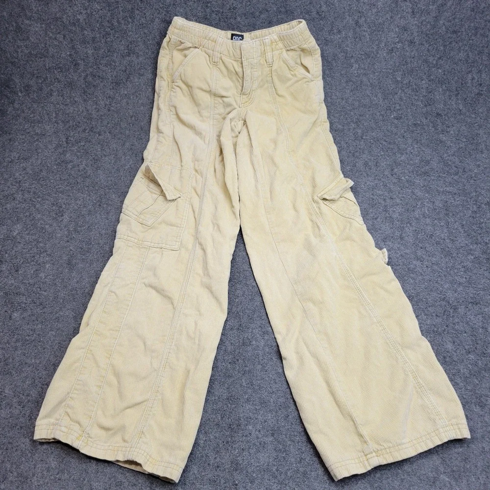 BDG Urban Outfitters Pants Womens XS Khaki Corduroy Y2K Cargo Pockets Street - Picture 2 of 12